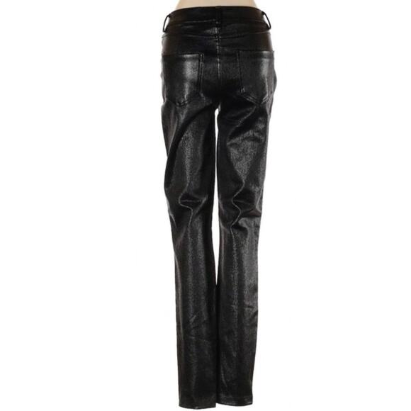 JustFab metallic silver & black studded punk jeggings jean leggings - Picture 2 of 8